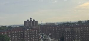 Red Hook NYCHA building exterior showing crumbling facade