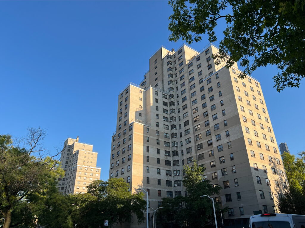Street view near the Wycoff Gardens NYCHA complex in Brooklyn