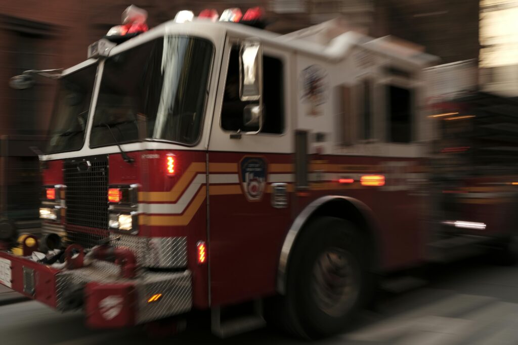 FDNY truck and firefighters