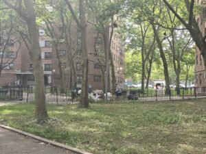 Pink Houses NYCHA buildings in East New York Brooklyn near Linden Boulevard