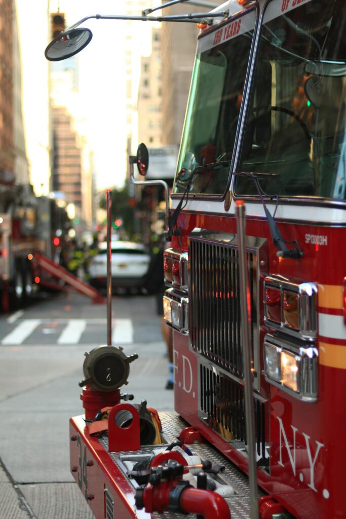 FDNY response outside a NYC public housing building after an apartment fire